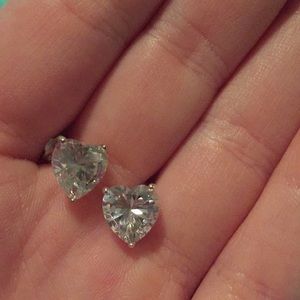 Silver heart earrings